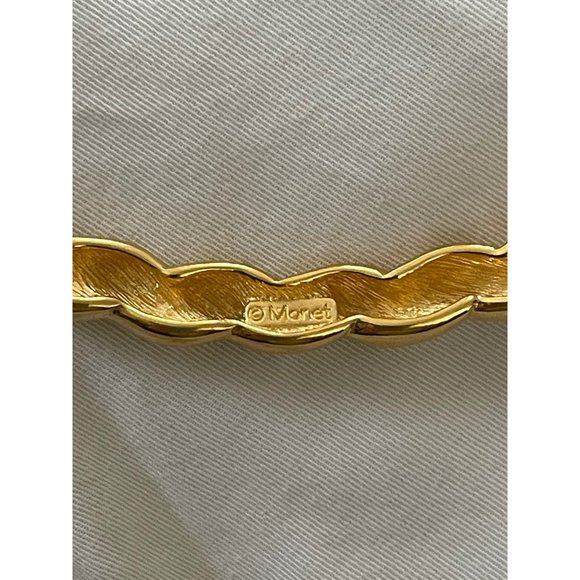 Monet Vintage Twist Front Design 18K Gold Plated Spiral Chain Link Necklace - Picture 7 of 9